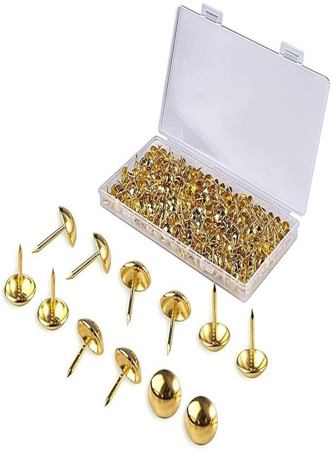 Aakash Decor Chrome Gold Polished Pully Stud Pins Nails/Screws, Rust Free Push Nails, Sofa Nails 11mm Dia & Length 11mm Pack of 500 Pcs - Image 1